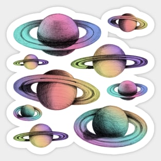 Disco Saturns Sticker